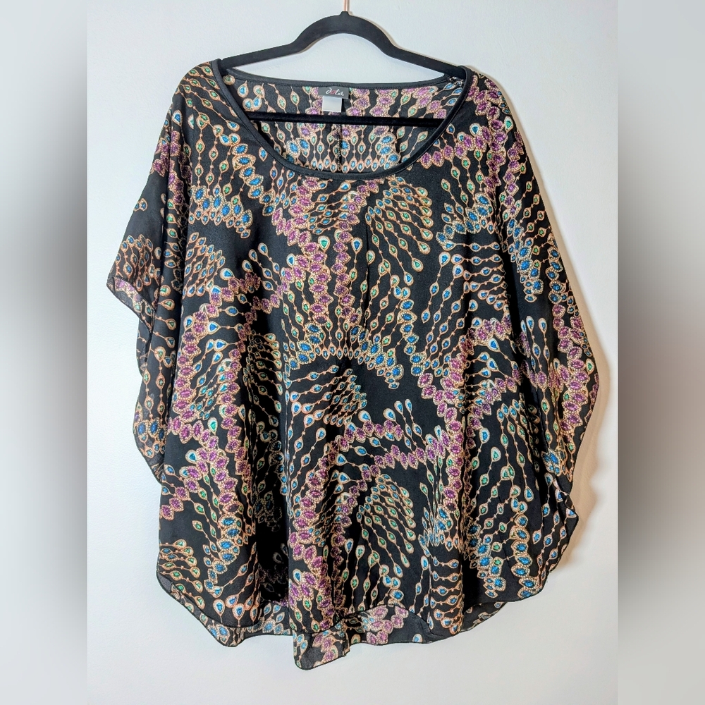 Colorful Patterned Women's Butterfly Style Shirt
